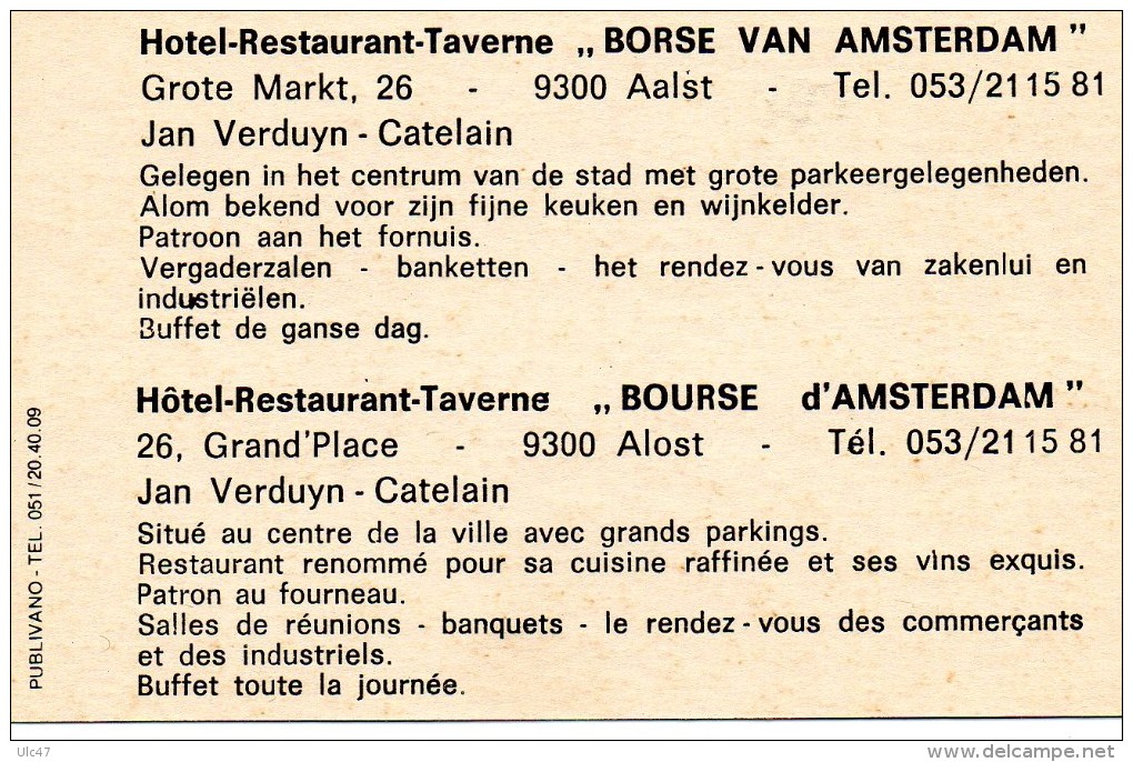 - AALST. - Borse Ban Amsterdam - Scan Verso - Format 12 Cm X 7,5 Cm - - Aalst