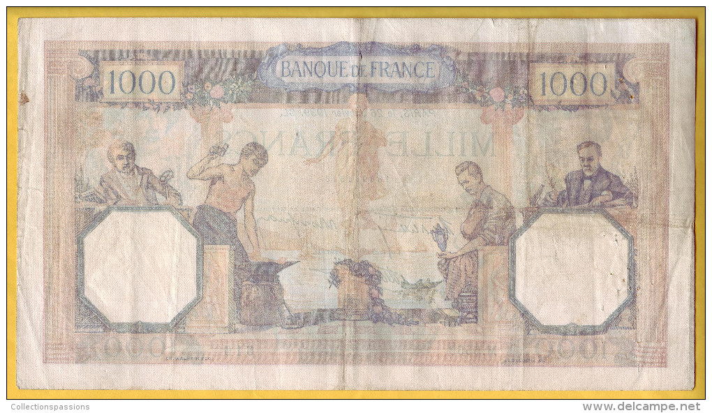 BILLET FRANCAIS - 1000 Francs Cérès Et Mercure 26.1.1939 TB - 1 000 F 1927-1940 ''Cérès Et Mercure''