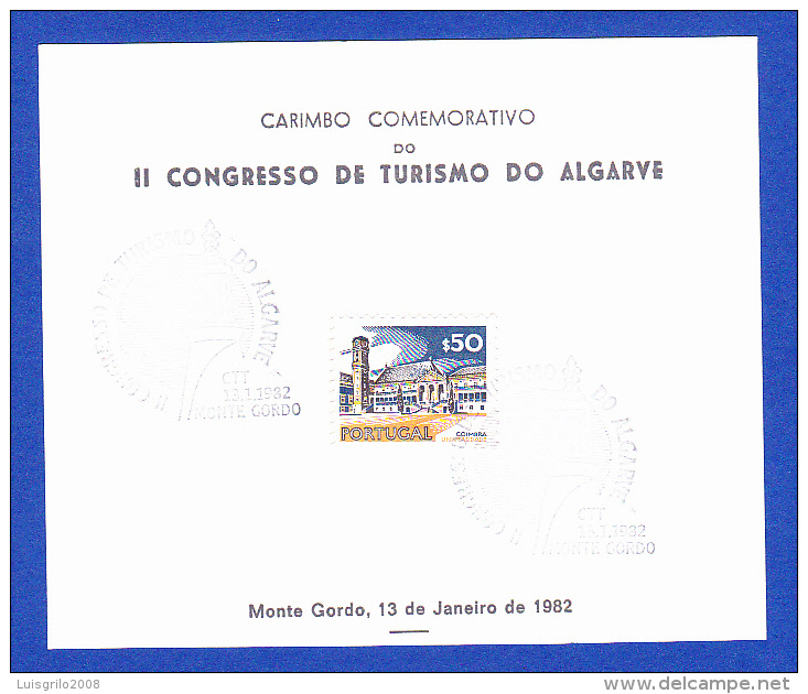 CARIMBO COMEMORATIVO - II CONGRESSO DE TURISMO DO ALGARVE - 13.1.1982 - Flammes & Oblitérations