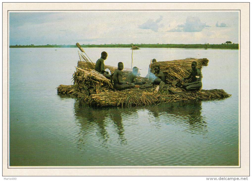 ETIOPIA  NILO:  ZATTERA DI PAPIRO LUNGO IL FIUME      (NUOVA CON DESCRIZIONE DEL SITO SUL RETRO) - Ethiopie