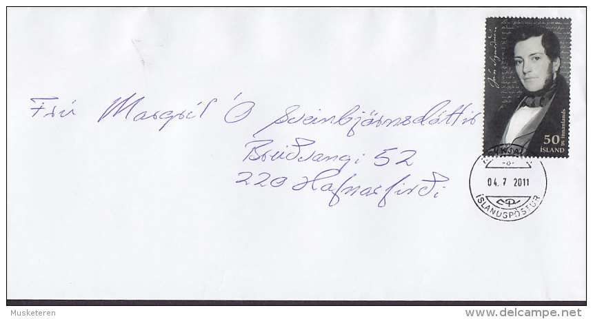 Iceland Deluxe REYKJAVIK 2011 Cover Brief To HAFNARFIRDI Jon Sigurdsson Stamp - Brieven En Documenten