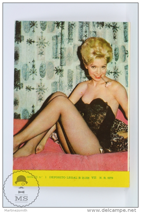 Vintage 1967 Small/ Pocket Calendar - Pin Up Sexy Blonde Lady In Lingerie Corset Stockings - Formato Piccolo : 1961-70