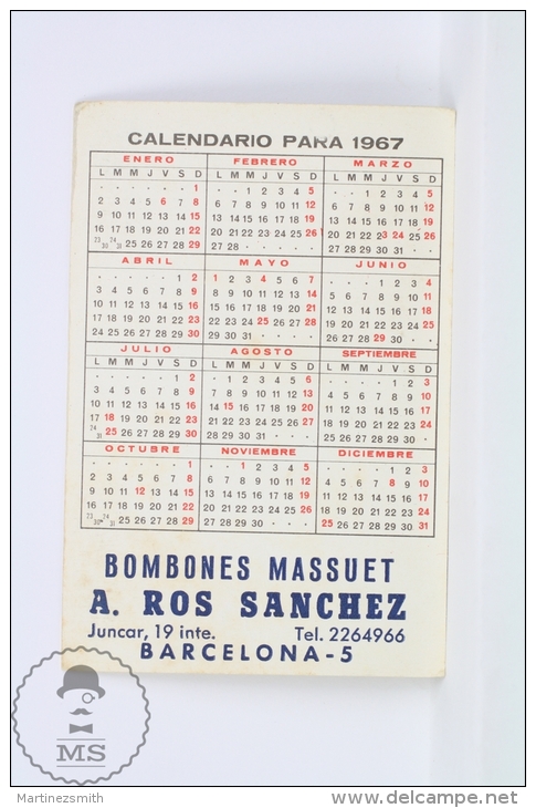 Vintage 1967 Small/ Pocket Calendar - Pin Up Sexy Blonde Lady In Stockings - Tamaño Pequeño : 1961-70