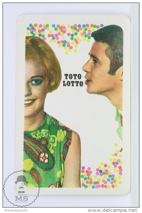 Vintage 1970 Small/ Pocket Calendar - Blonde Lady & Man - Hungarian Gaming - Toto Lotto - Tamaño Pequeño : 1961-70