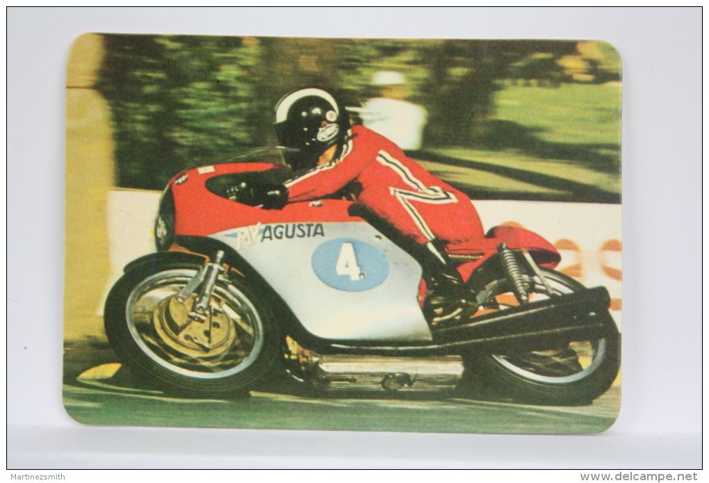 Vintage 1977 Small/ Pocket Calendar - Motorcycle Racing - MV Agusta - Tamaño Pequeño : 1971-80