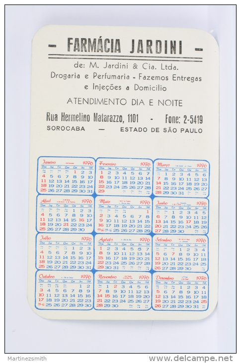 Vintage 1976 Small/ Pocket Calendar - Sao Paulo - Minhocao, Brazil - Old Cars On High Way - Small : 1971-80