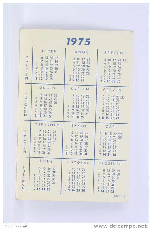 1975 Small/ Pocket Calendar - Czech Train/ Railway Workers Transport - Prague/ Praha - Tamaño Pequeño : 1971-80