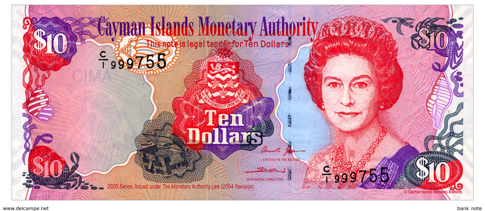 CAYMAN ISLANDS 10 DOLLARS 2005 Pick 35 Unc - Cayman Islands