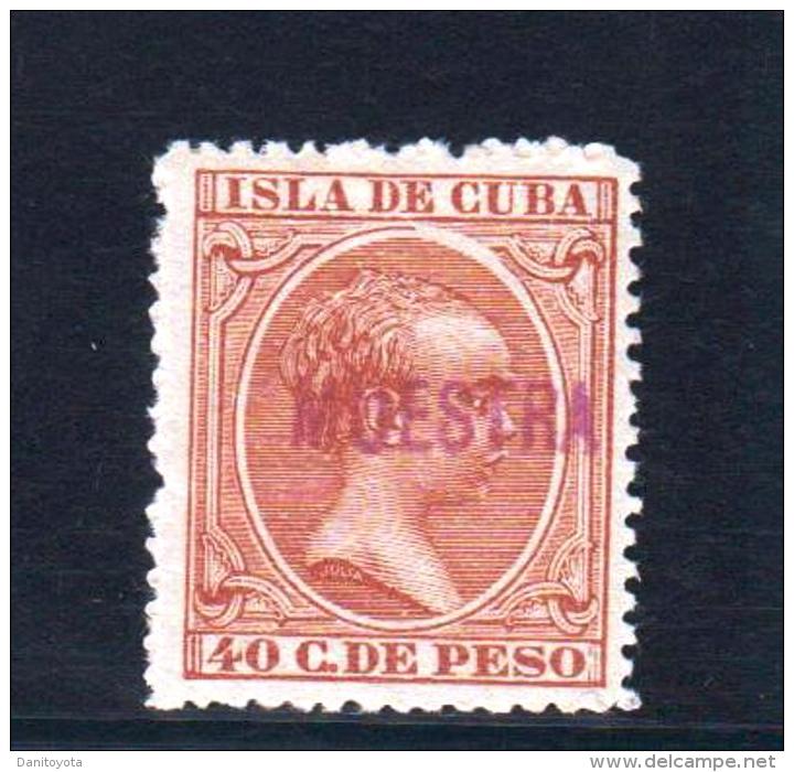 EDIFIL 152 M. 40 CT CASTAÑO AMARILLO - Cuba (1874-1898)