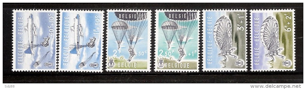 Belgique  1960   YT 1133 à 1138 **  Largage Saut Descente Parachutisme - Parachutting