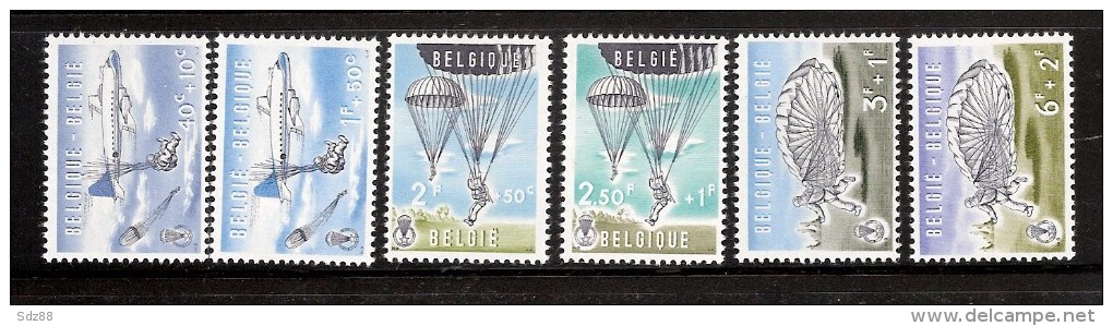 Belgique  1960   YT 1133 à 1138 **  Largage Saut Descente Parachutisme - Parachutisme