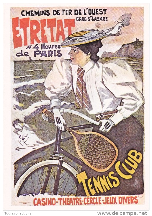 Carte Postale Affiche Chemin De Fer De L'ouest @ Etretat Tennis F. LUNE N° 3012 - Publicité