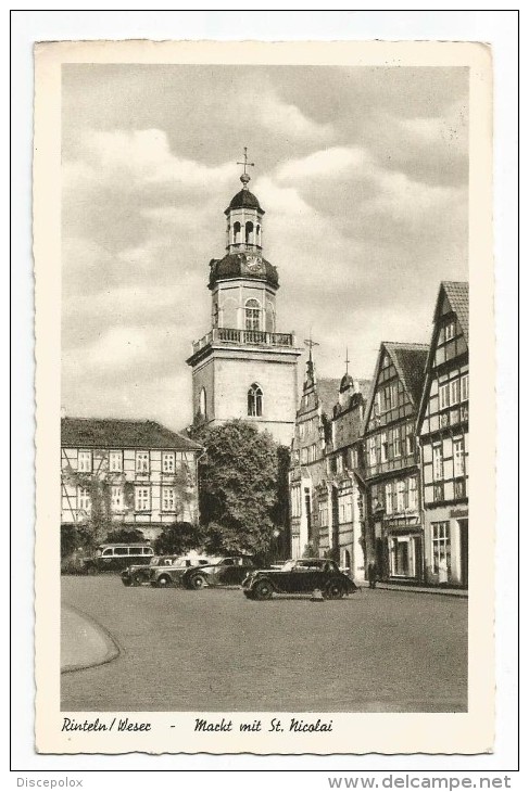 I2912 Rinteln Weser - Markt Mit St- Nicolai Kirche - Auto Cars Voitures / Viaggiata 1961 - Rinteln