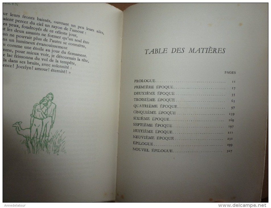 1947  JOCELYN par Lamartine, exemplaire numéroté ,tirage pur fil Johannot à la forme, illustrations de C. Chopy