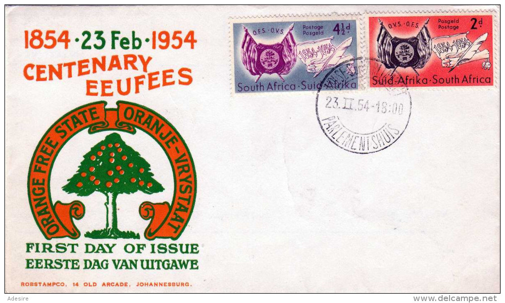 SOUTH AFRICA 1954 - First Day Cover 2 Fach Frankiert - FDC
