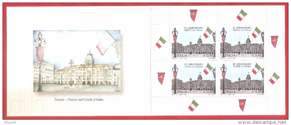 ITALIA REPUBBLICA - LIBRETTO MNH - 2004 - Trieste (4 Esemplari Da 0,45 €) -  S. L26 - Cuadernillos