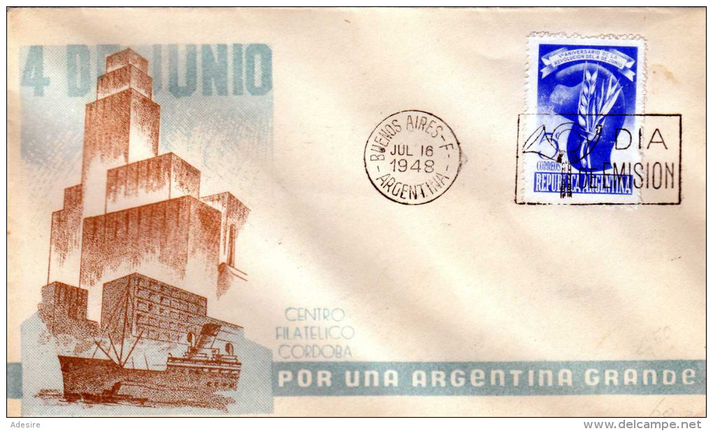 ARGENTINIEN 1948 - FDC Mit Sonderstempel - FDC