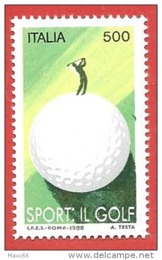 ITALIA REPUBBLICA  MNH - 1988 - SPORT - Il Golf - £ 500 -  S. 1834 - 1981-90:  Nuovi