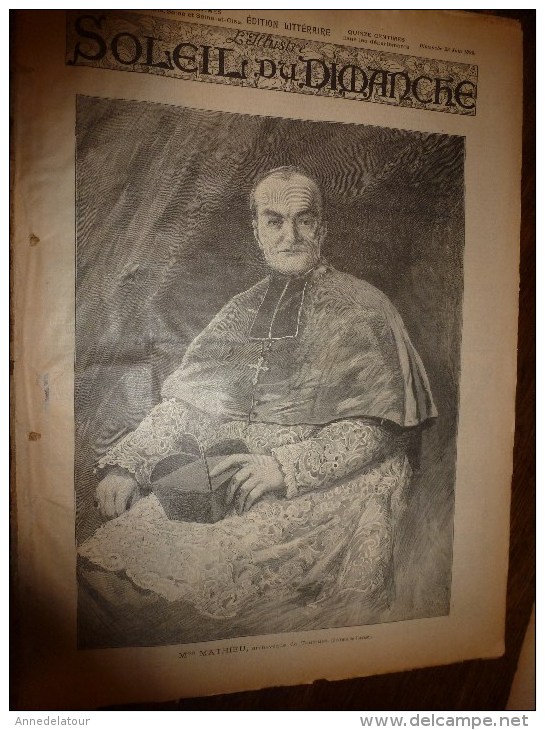 1896 SOLEIL Du DIMANCHE: Escrime International;Les MACROBES;Météor à Lesnes Près Namur;Âmes Des Sauvages;Sciure De Bois - Astronomie