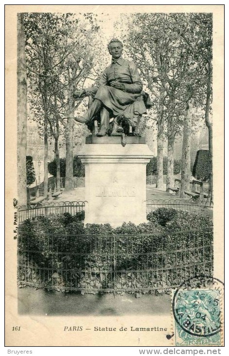 161 - PARIS - Statue De Lamartine (date 1904) - Statues