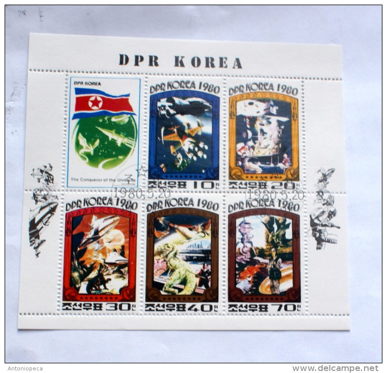 KOREA DPR 1980 -Conquerors Of  The Universe   FULL SHEET  FDC, OG - Asie