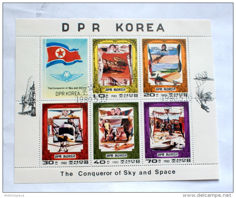 KOREA DPR 1980 -Conquerors  Of Sky And  Space   FULL SHEET  FDC, OG - Azië