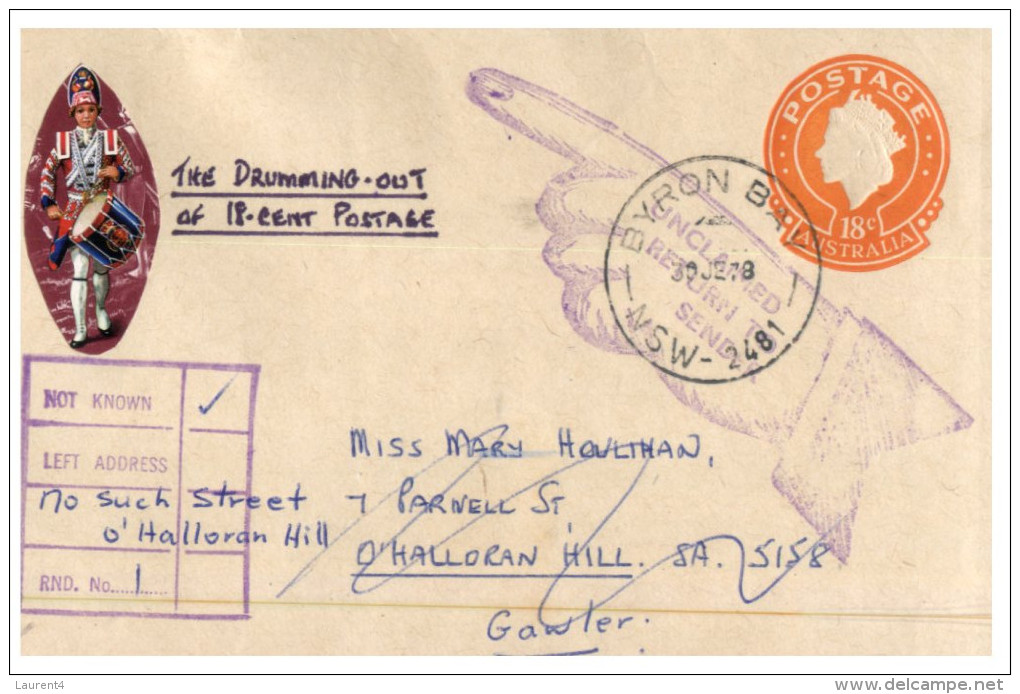 (888 PH) Australia Prepaid Envelope - 18 C - Posted From NSW To WA And Return To Sender + Drumering Sticker ? - Altri & Non Classificati