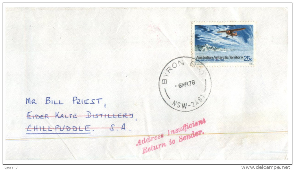 (888 PH) Australia Cover Posted From NSW To SA And Return To Sender - Port Dû (Taxe)