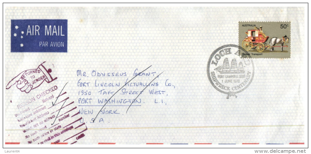 (888 PH) Australia Cover Posted From NSW To New York And Return To Sender - Altri & Non Classificati