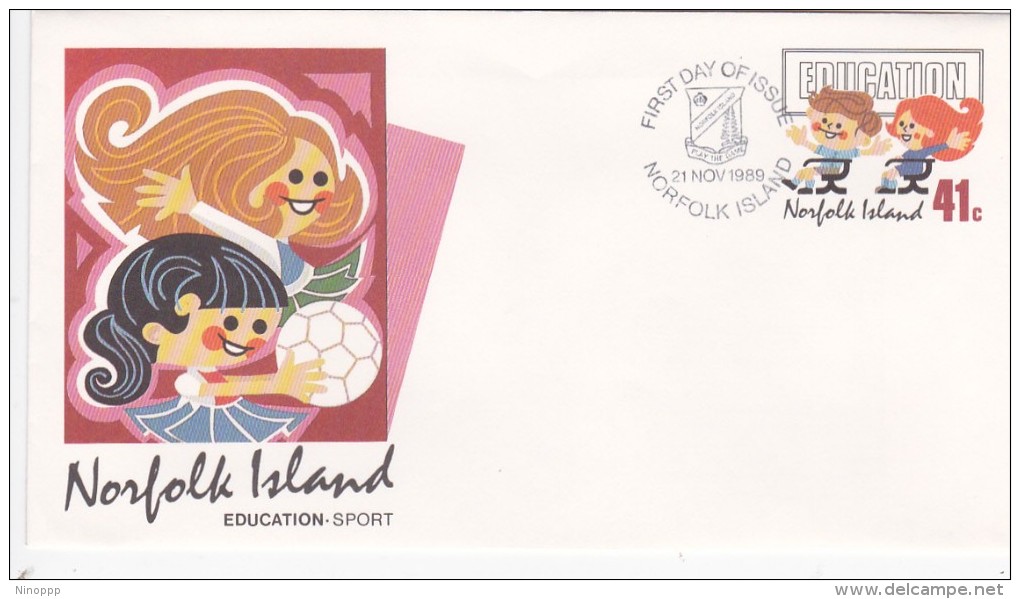 Norfolk Island,1989,Education - Sport , Pre Stamped Envelope 032  FDC - Isla Norfolk