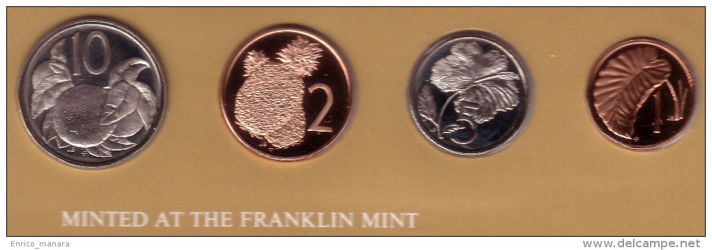 COOK ISLANDS - Mini-set ( 4 Proof Coins) 1976 FM  - KM# 1, 2, 3, 4 - Cook Islands