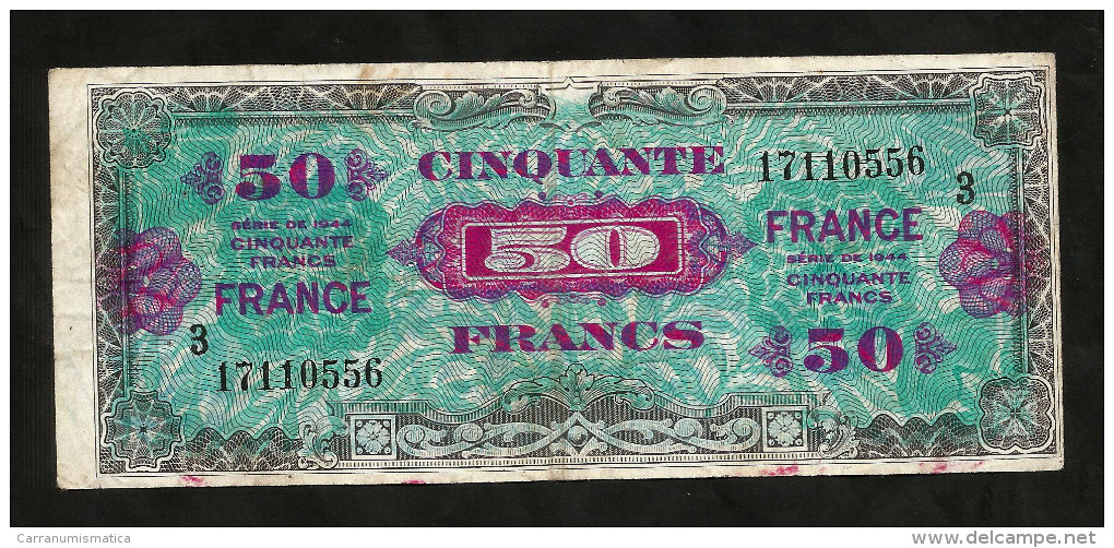 FRANCE -ALLIED MILITARY CURRENCY - 50 Francs (FRANCE) - Série 1944 - 1945 Verso France