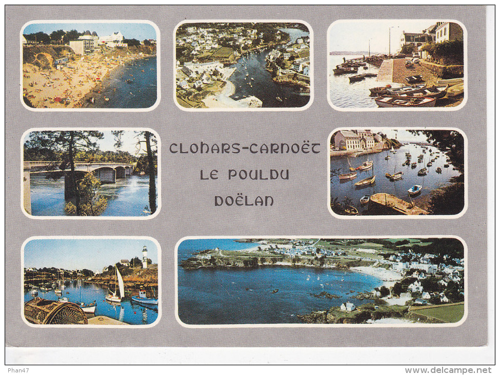 CLOHARS-CARNOËC, LE POULDU, DOËLAN  (29-Finistère), Plage, Port, Bas-Pouldu, Pont St Maurice Sur La Laïta...Ed. Jos 1983 - Clohars-Carnoët