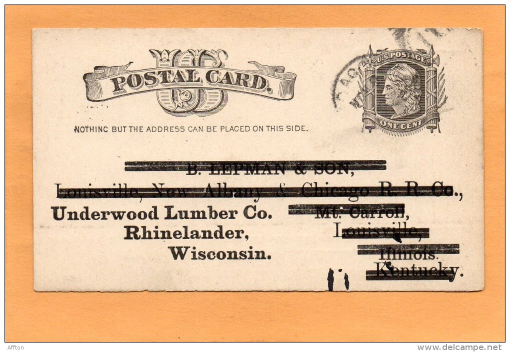 United States 1883 Card Mailed - ...-1900