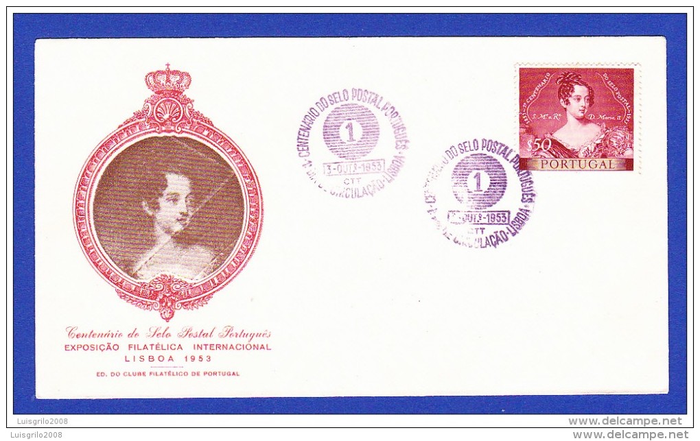 CACHETS -- CENTENÁRIO DO SELO POSTAL PORTUGUÊS . LISBOA . CTT . 3.OUT.1953 - Postal Logo & Postmarks
