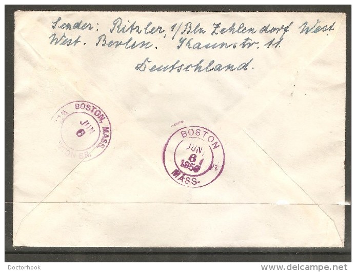 BERLIN   Scott # 9N 118-9 Etc On Mixed Franking Registered Airmail Cover To USA (4/6/56) - Briefe U. Dokumente