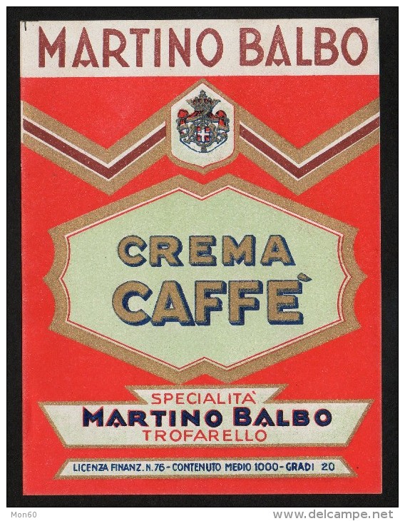 Etichetta - Crema Caffè, Martino Balbo - Altri & Non Classificati