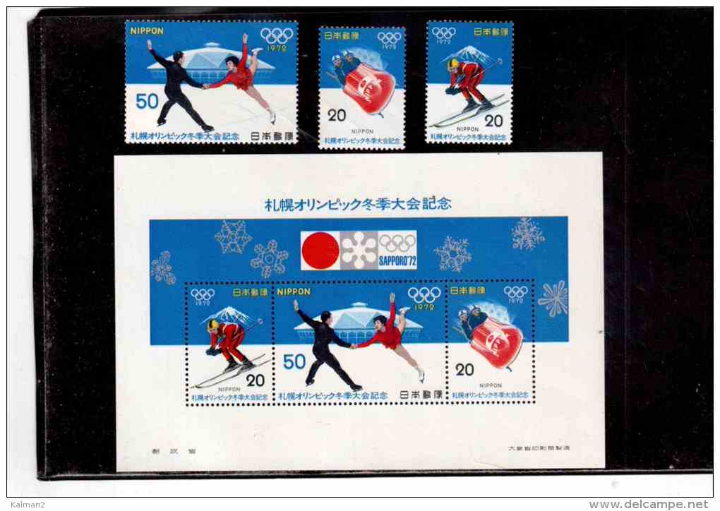 BF559   -   SAPPORO '72   /   GIAPPONE  MINT**  SET  -  Y.T. NR. 1038/1040 + BF.70 - Inverno1972: Sapporo