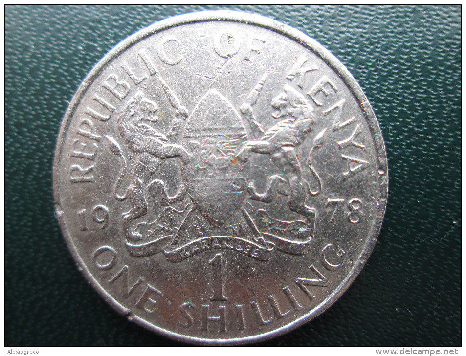 KENYA 1978  ONE SHILLING  KENYATTA Copper-Nickel  USED COIN In VERY GOOD CONDITION. - Kenya