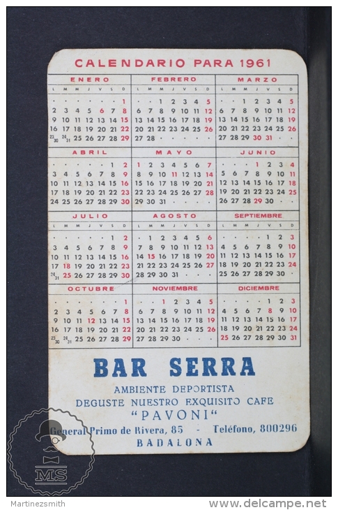 1961 Small/ Pocket Calendar - Sofia Loren Actress - Tamaño Pequeño : 1961-70