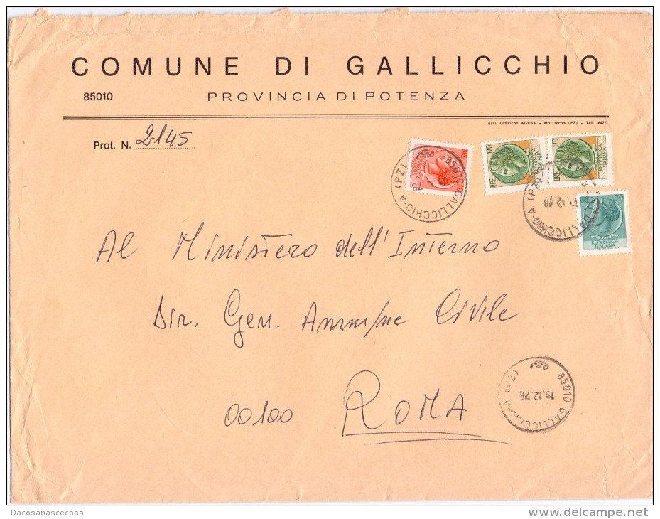 COMUNE DI GALLICCHIO - 85010 - POTENZA  - LS - ANNO 1978 - FTO 18X24 - TEMATICA TOPIC STORIA COMUNI D´ITALIA - Macchine Per Obliterare (EMA)