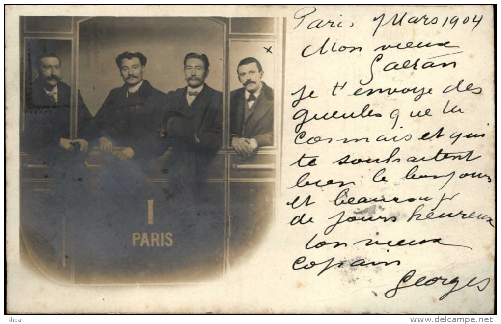 75 - PARIS - Carte Photo - Fantaisie Train - 1904 - Autres & Non Classés