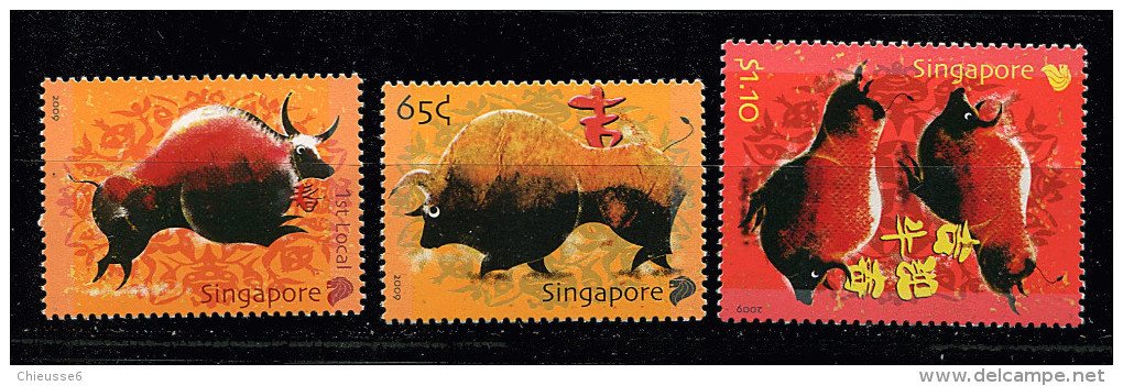 (cl.18 - P26) Singapour ** 1681 à 1683 (ref. Michel Au Dos) - Année Lunaire Chinoise Du Bœuf - - Singapore (1959-...)