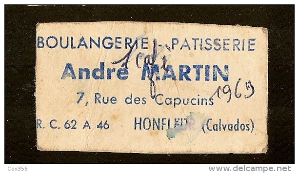 3 BON POUR 1 CAFÉ 1969 , Boulangerie Pâtisserie ANDRÉ MARTIN à HONFLEUR 7 Rue Des Capucins - Monétaires / De Nécessité