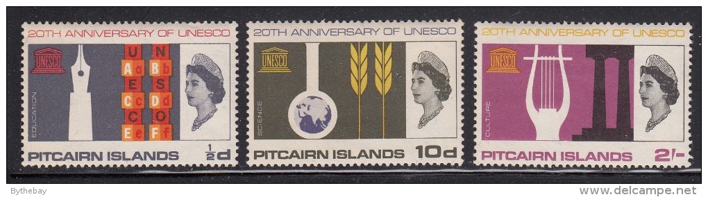 Pitcairn Islands MH Scott #64-#66 Set Of 3 20th Anniversary UNESCO - Pitcairn