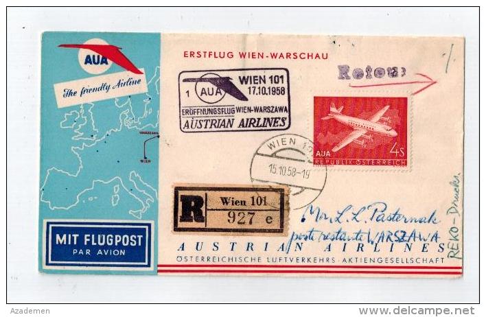 Lettre De WIEN  Pour New-York 1958 - Autres & Non Classés