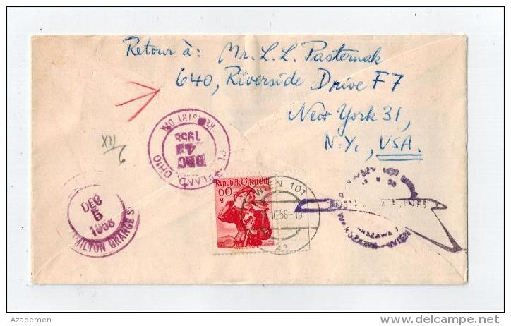 Lettre De WIEN  Pour New-York 1958 - Autres & Non Classés