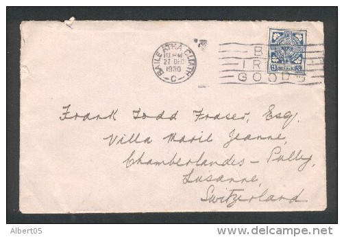 Enveloppe  Baile Atha Cliath Pour La Suisse 27 Décembre 1930 - Cartas