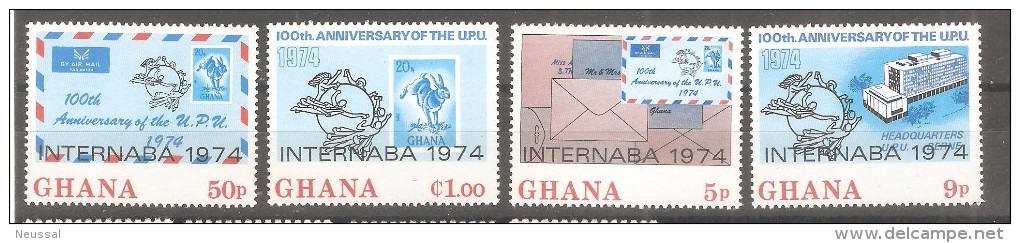 Serie  Nº 499/502 Ghana  UPU - UPU (Wereldpostunie)
