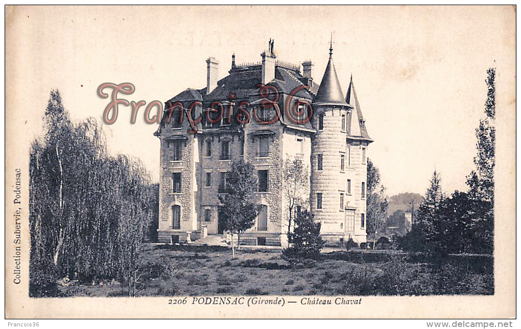 (33) Podensac - Château Chaval - 2 SCANS - Altri & Non Classificati